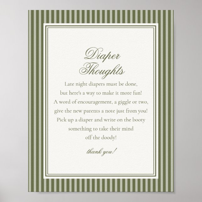 Poster Pensamentos de Fralda Olive Martini Tini Little On (Frente)