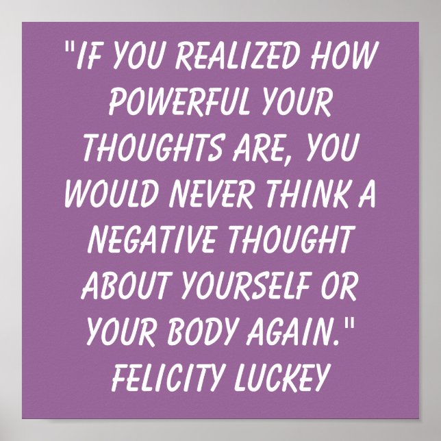 Poster Pensamentos de Perda de Peso 10 (Frente)
