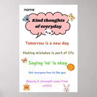 Poster Pensamentos Gentis Todos os Dias