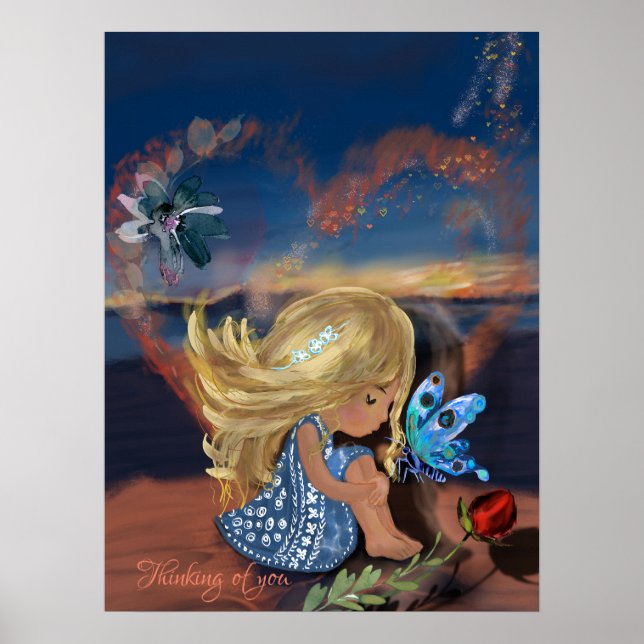 Poster Pensando em você na praia (Frente)