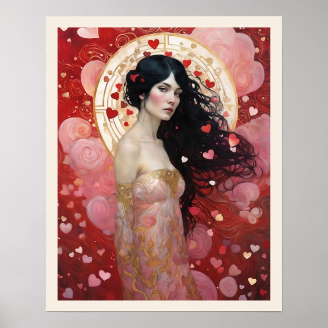 Poster Pensando sobre arte Dia de os namorados do amor (Frente)