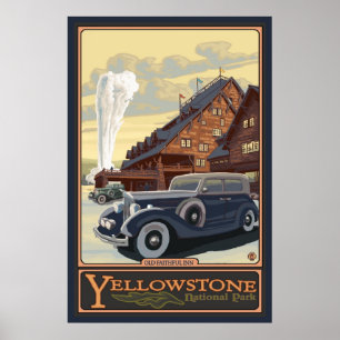 Poster Pensão fiel velha - parque nacional de Yellowston