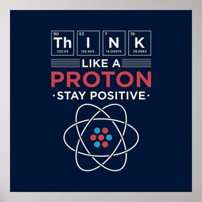 Poster Pense Como Uma Sala De Nerd De Química De Proton (Frente)