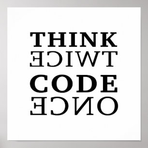 Poster Pense duas vezes o código uma vez