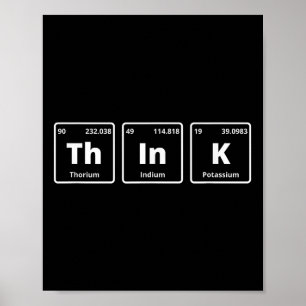 Poster Pense Em Uma Mesa Periódica Engraçada De Elementos