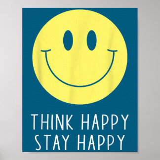 Poster Pense Feliz Fique Feliz Citação de Motivação Amare