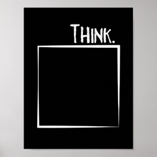 Poster Pense fora da tipografia do Literal da caixa