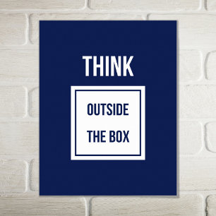 Pôster Pense fora do azul inspirador da caixa