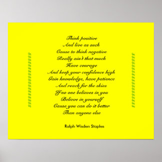 Poster Pense positivo