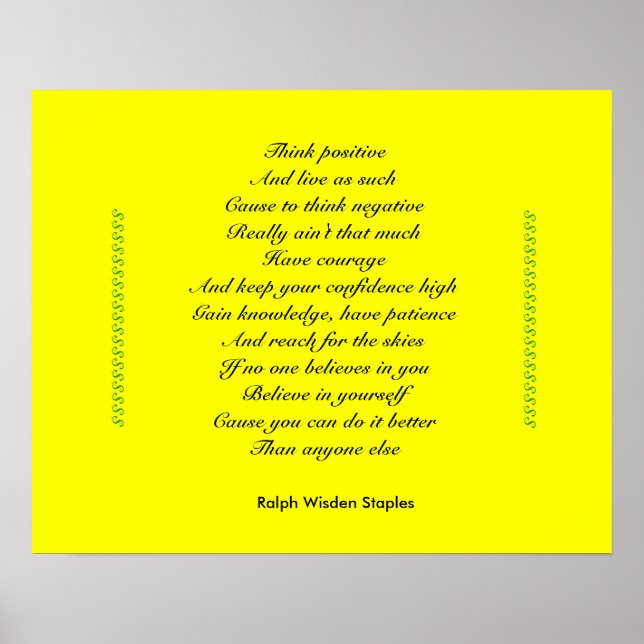 Poster Pense positivo (Frente)