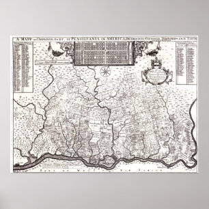 Poster Pensilvânia Colony 1687