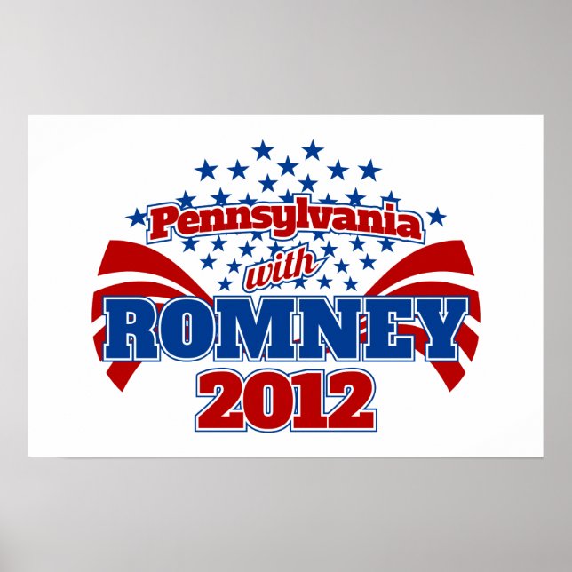 Poster Pensilvânia com Romney 2012 (Frente)