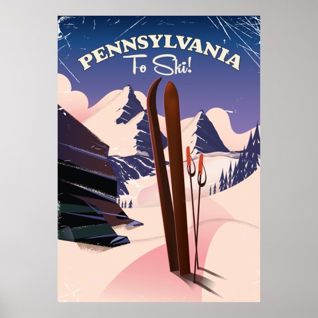 Poster Pensilvânia Para Esquiar (Frente)
