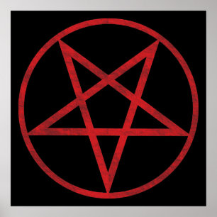 Pôster Pentagram vermelho