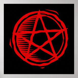 Pôster Pentagram vermelho