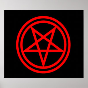 Poster Pentagram vermelho invertido