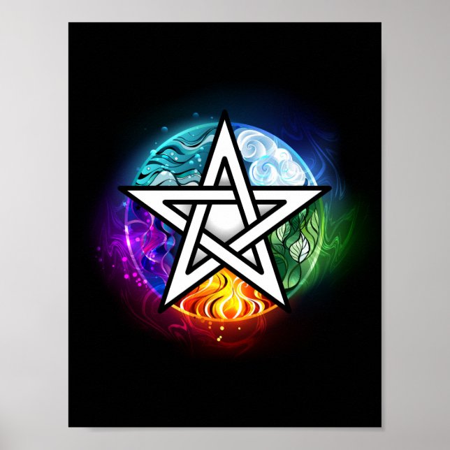 Poster Pentagrama do Wiccan (Frente)