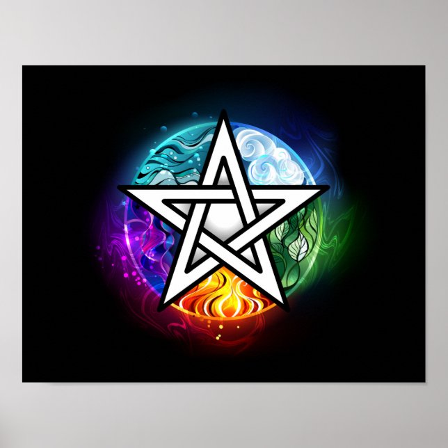 Poster Pentagrama do Wiccan (Frente)