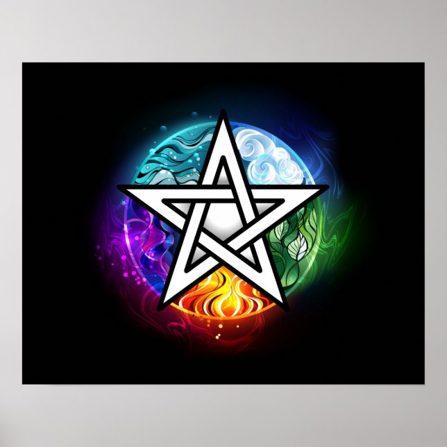 Poster Pentagrama do Wiccan (Frente)