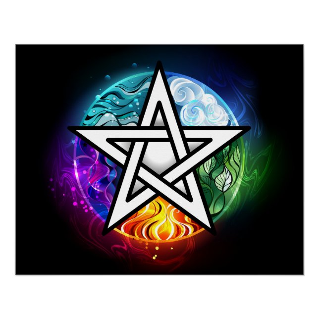 Pôster Pentagrama do Wiccan (Frente)