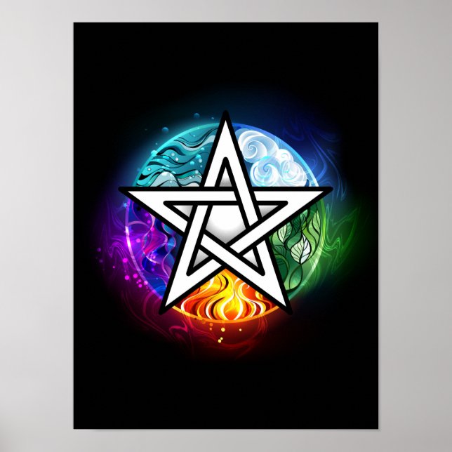 Poster Pentagrama do Wiccan (Frente)