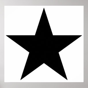 Pôster Pentagrama em Estrela Preta de Cinco Pontas, Verde