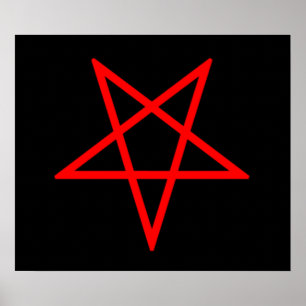 Poster Pentagrama Vermelho Invertido