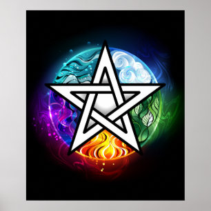Poster pentagrama wiccano