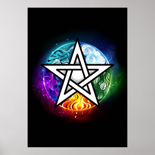 Poster pentagrama wiccano (Frente)
