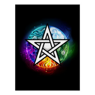 Pôster pentagrama wiccano