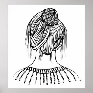 Pôster Penteado bonito da menina