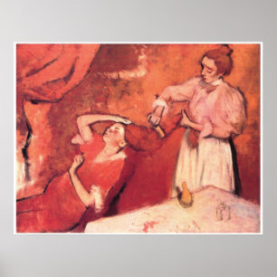 Poster Penteando o cabelo, C. 1892-95, Edgar Degas
