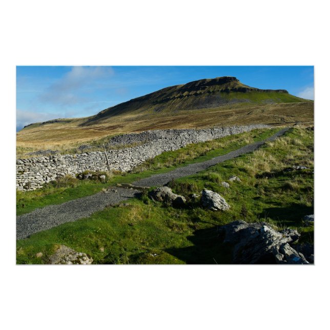 Pôster Penyghent visto do caminho que levanta (Frente)