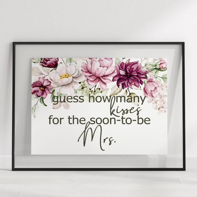 Poster Peonias Pintam Borgonha Adivinha Quantos Jogo De B (Criador carregado)