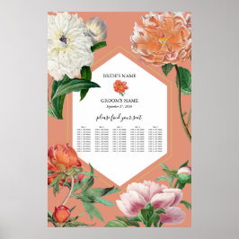 Poster Pêonias Rosa Pêssegos Flores De Casamento