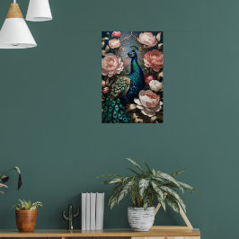 Poster Peonias Rosa-Rosa-Peacock Elegantes
