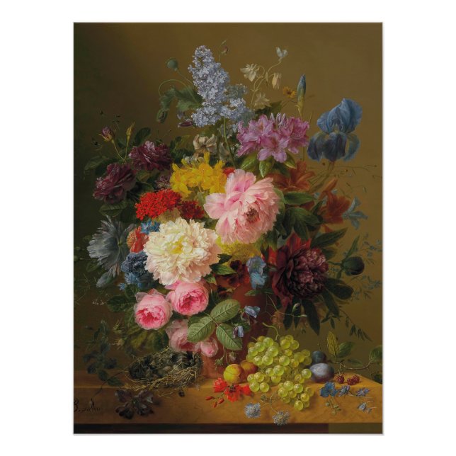 Pôster Peônias, Tulipas, Rosas e Íris – A. Bloemers (Frente)