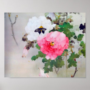 Poster Peony e Borboleta (detalhes), Watanabe Seitei