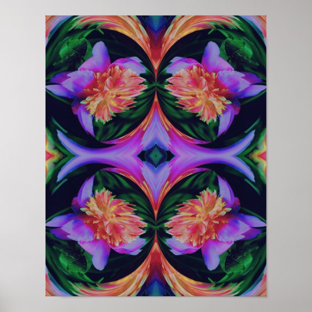 Poster Peony Flower Energy Abstrato Art (Frente)