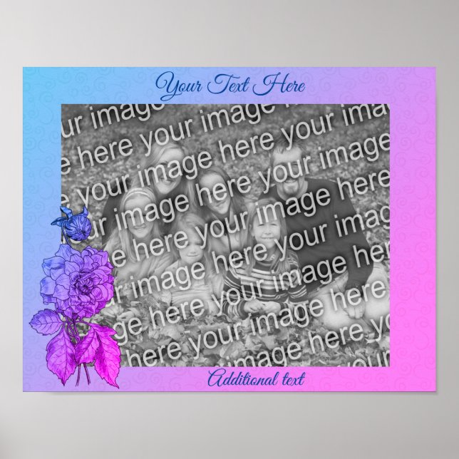 Poster Peony Flower Personalizado Colorido Adicionar Sua  (Frente)