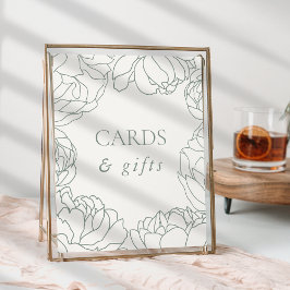 Poster Peony Garden Dusty Sage Green Floral Cards & prese