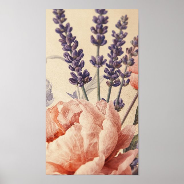 Poster Peony & Lavender Harmony (Frente)