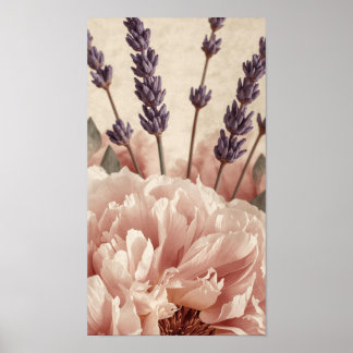 Poster Peony & Lavender Harmony