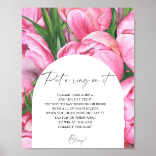 Poster Peony rosa - primavera colocou um anel no jogo