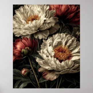 Poster Peony wild flowers