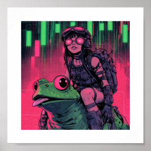 Poster Pepecoin Waifu - Sapo Rider Edition