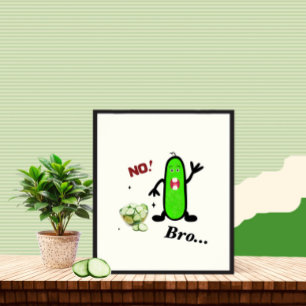 Poster Pepino verde engraçado