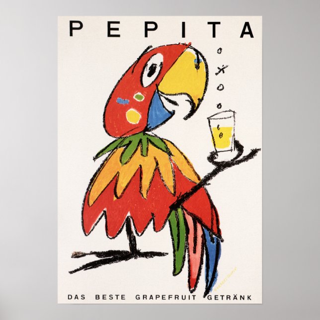 Poster PEPITA Grapefruit Soda Bebida por Herbert Leupin (Frente)