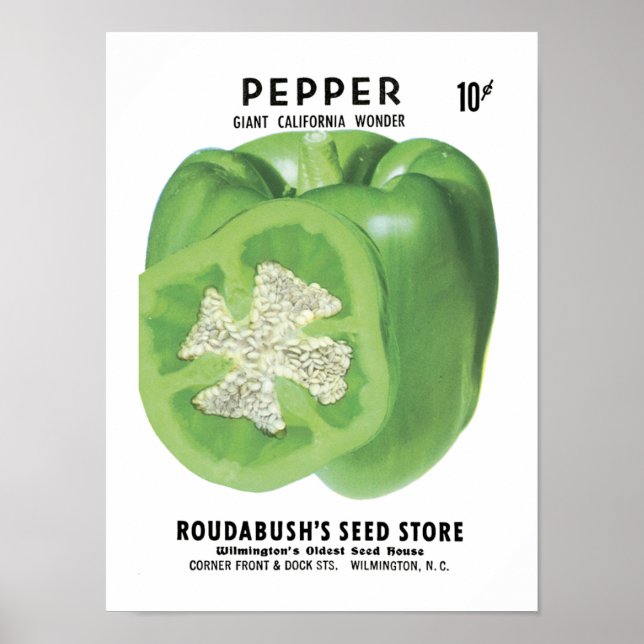 Poster Pepper Vintage Seed Packet (Frente)