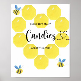 Poster Pequena Abelha adivinhe quantos doces